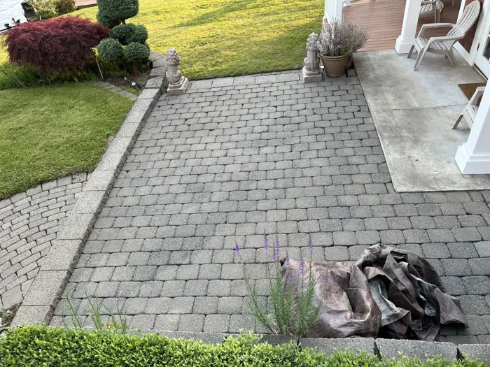 Paver patio and garden path