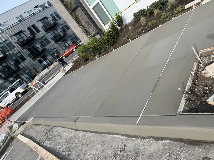 Concrete walkway with defined joints