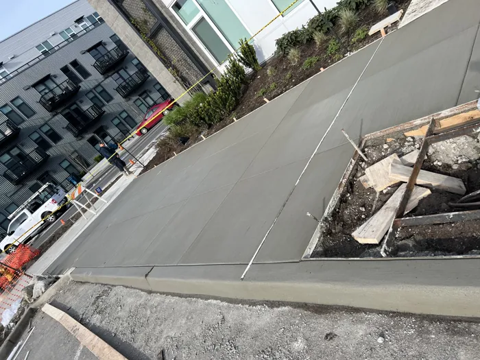 Concrete walkway with defined joints