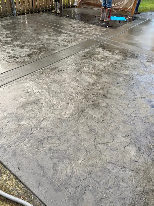 Stamped concrete patio detail