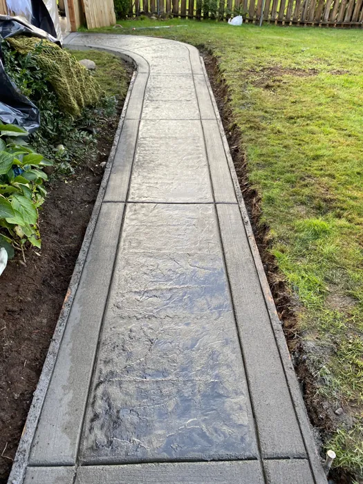 Stamped garden walkway