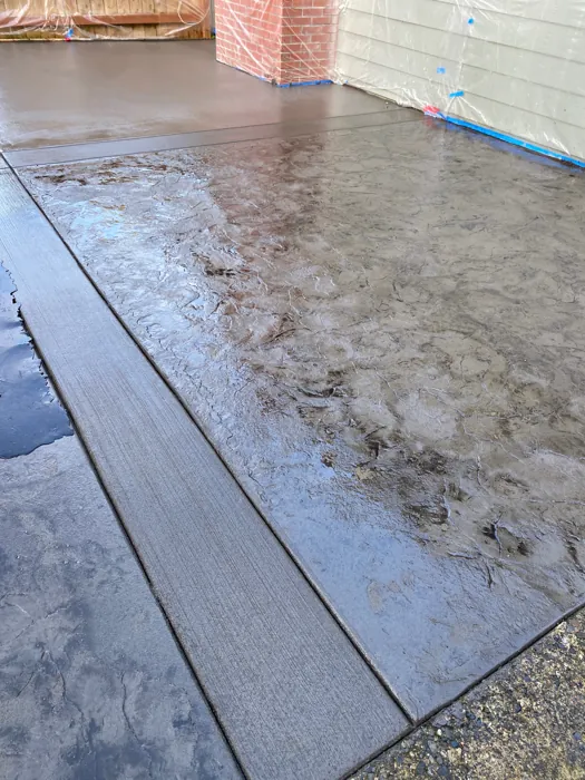 Stamped concrete patio detail