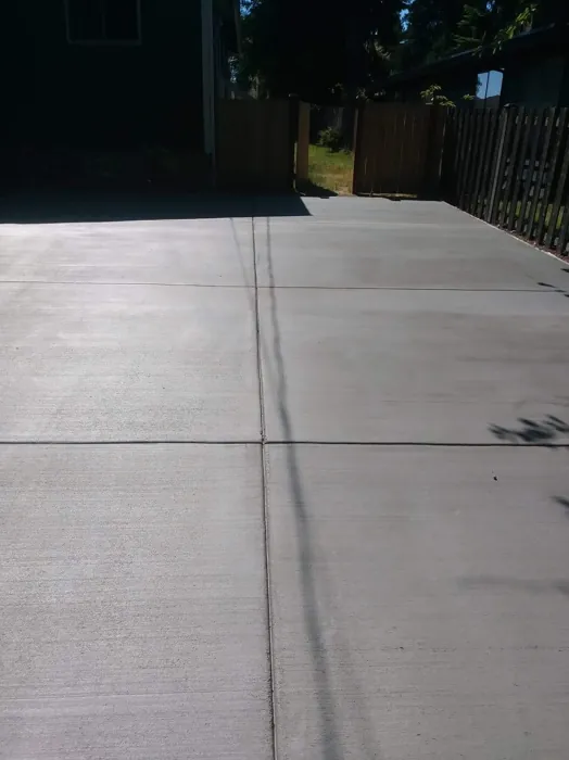 Broom-finished concrete driveway