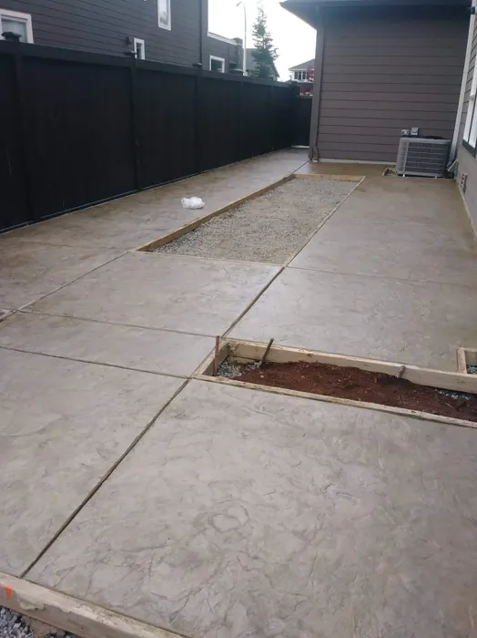 Stamped concrete patio detail