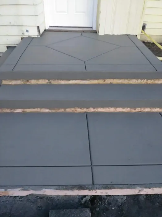 Concrete steps and connecting walkway