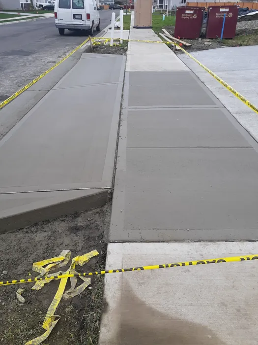Concrete walkway with defined joints