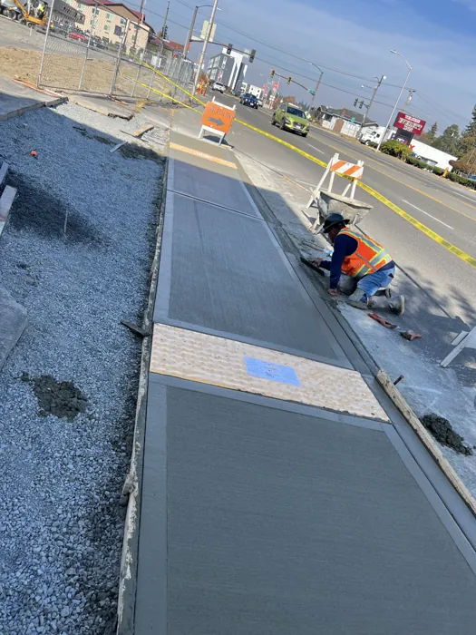 Concrete walkway with defined joints