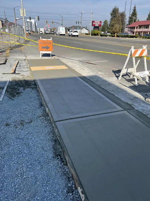 Concrete walkway with defined joints