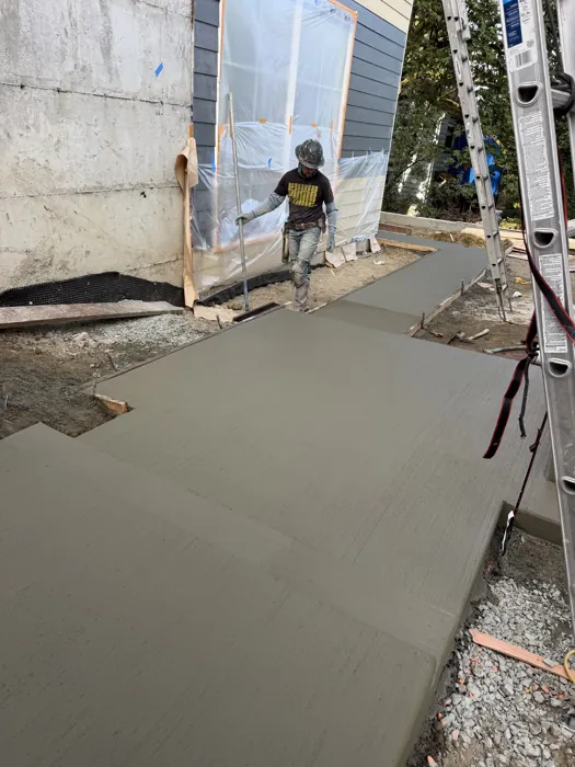 Concrete steps and connecting walkway