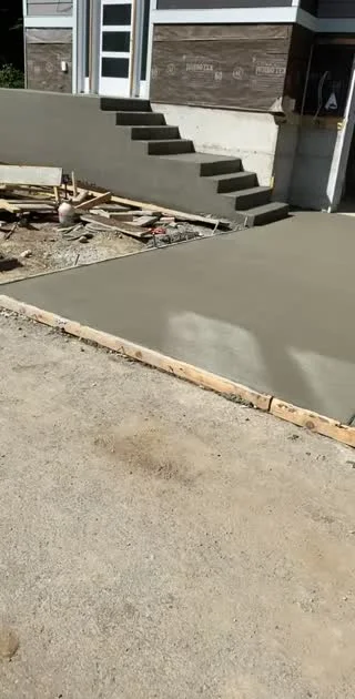 Concrete steps and walkway