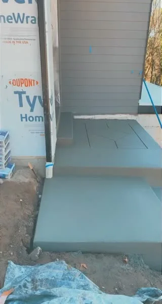 Concrete entry and stairway