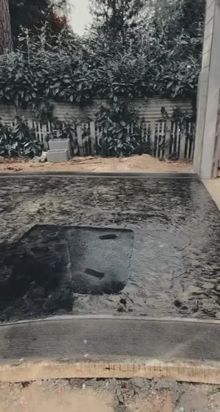 Stamped patio walkthrough